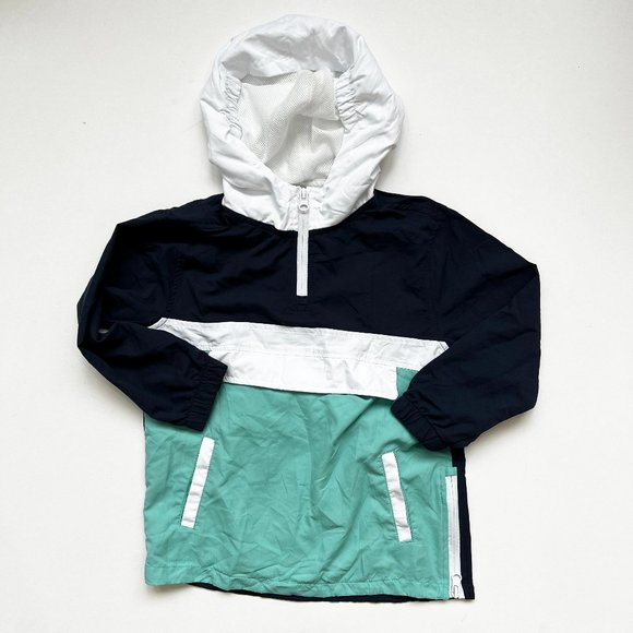 ✨5 for $25✨ Kidbox Navy, Teal and White Colorblock Windbreaker - Picture 2 of 8